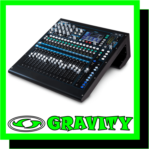 Simple Black Dress on Desk Mixers Used For Bands Recording Studios Live Performance