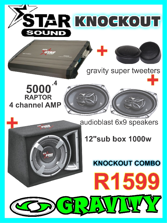 STARSOUND KNOCKOUT COMBO CAR AUDIO , GRAVITY DJ STORE GRAVITY